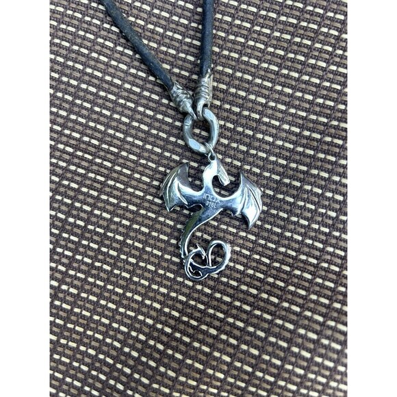 BICO Australia Dragon Charm Pendent Black Waxed Cord 18" Necklace - Picture 2 of 7